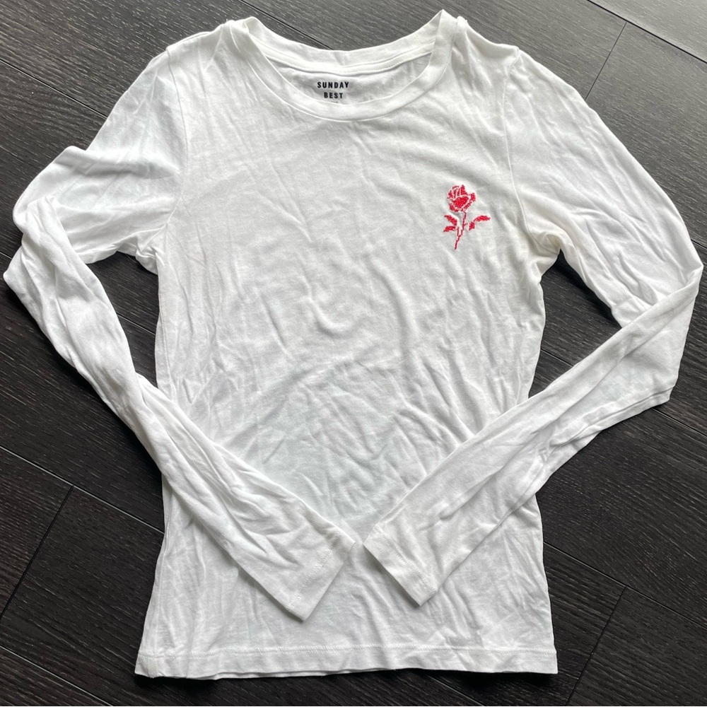 NWOT XXS XS Sunday Best Modal blend tee shirt long sleeve